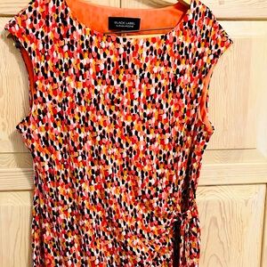 Evan-Picone Black Label Ruched Wrap Midi Dress Women’s Size 16 Sleeveless